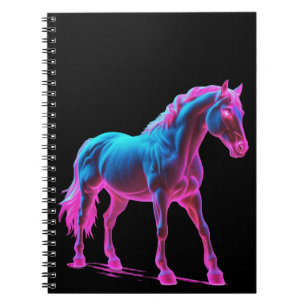 Neon Light Horse Skulptur Notizblock