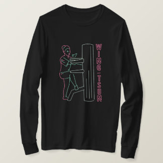 Neon Light Sign - Wing Tsun Frau Holzdusche T-Shirt
