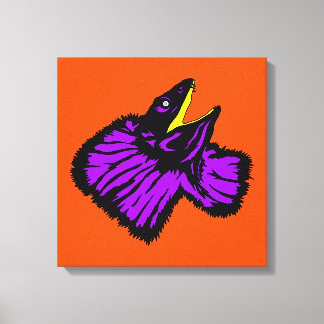 Neon Lila Frilled-Nackenechard Leinwanddruck (Vorderseite)