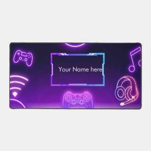 Neon-Lila-Gaming-Schreibtischmatte mit individuell Schreibtischunterlage