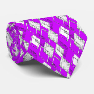 Neon lila geometrisches Muster. Krawatte