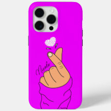 Neon Lila koreanischer Finger Herzsignatur Warme H