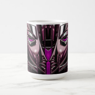 Neon-Lila-Metall-Porträt Kaffeetasse