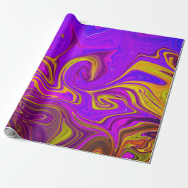Neon Lila Pink Yellow Abstract Design  Geschenkpapier