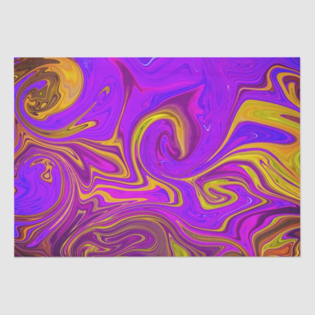 Neon Lila Pink Yellow Abstract Design Seidenpapier (Vorderseite)