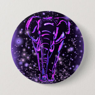 Neon Lila Rosa Elefant Knopf Button