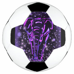 Neon Lila rosa Elefant Spaziergang an der Starry N Fußball