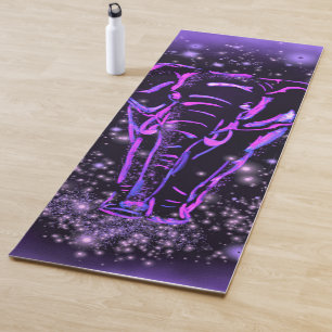 Neon Lila rosa Elefant Spaziergang an der Starry N Yogamatte