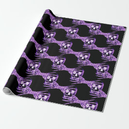 Neon lila Skelettverpackung Geschenkpapier