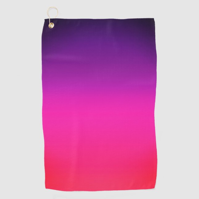 Neon Lila und rosa ombre abstraktes Design Golfhandtuch (Vorderseite)