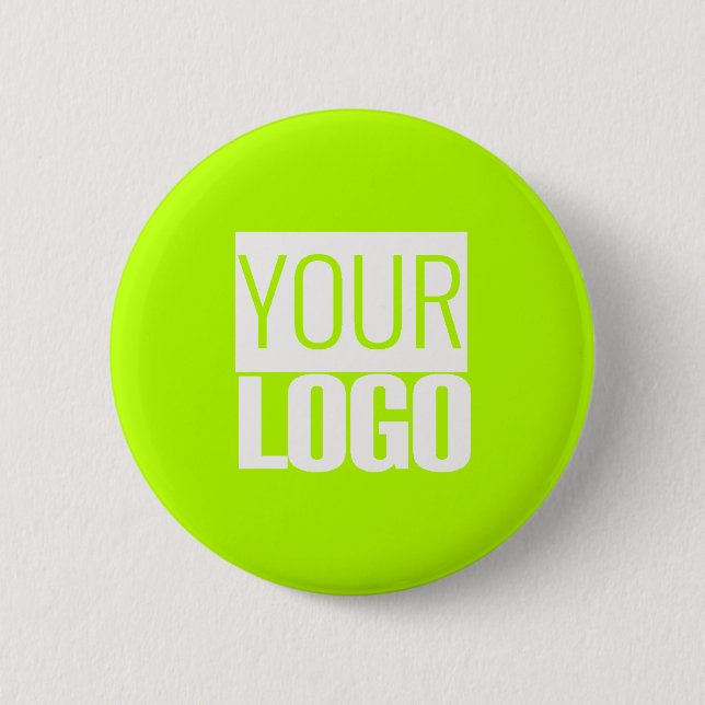 Neon Lime - Fügen Sie Ihr Logo hinzu  Button (Vorderseite)