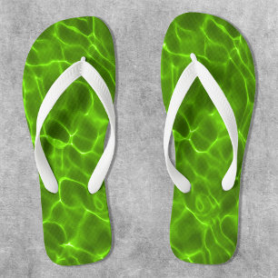 Neon Lime Green Pool Flip Flops