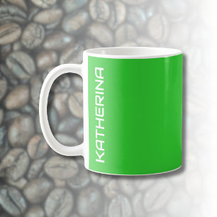 Neon Lime Green Solid Color Klassisch Personalisi Kaffeetasse