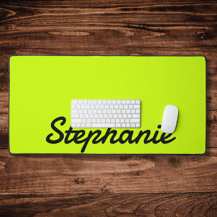 Neon Limettengelb Moderner Name   Trendiger Minima Schreibtischunterlage