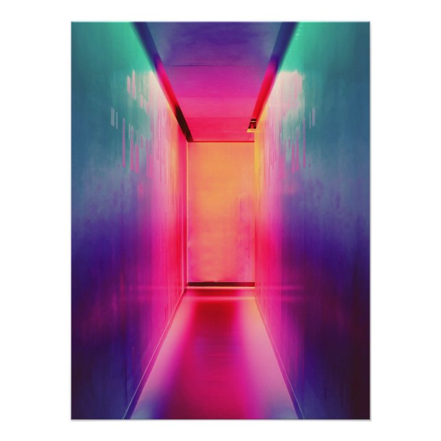 Neon-Liminal-Flur Poster (Vorderseite)