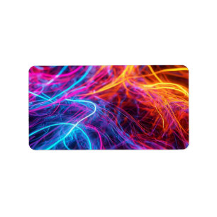 Neon Lines Adressaufkleber