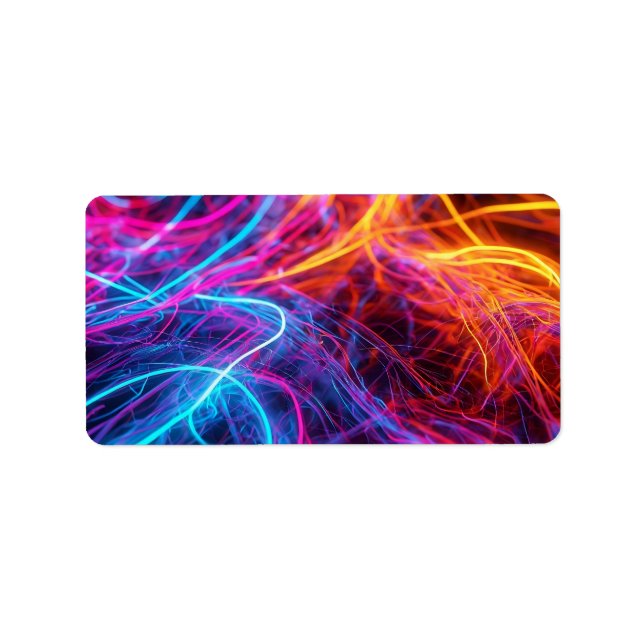 Neon Lines Adressaufkleber (Vorne)