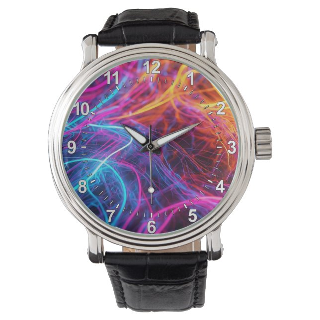Neon Lines Armbanduhr (Vorderseite)