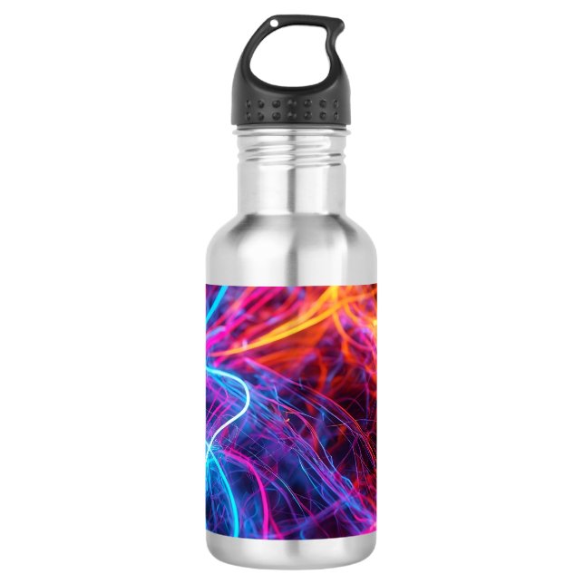 Neon Lines Edelstahlflasche (Vorderseite)