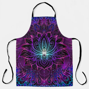 Neon Lotus Blume Boho Print Schürze
