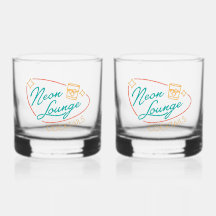 Neon Lounge Cocktailglas-Set Rocks