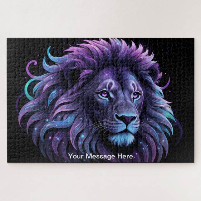 Neon Majesty Vibrany Lion Colorful Wildlife (Horizontal)