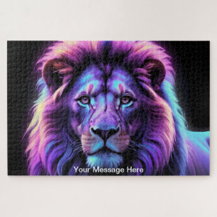 Neon Majesty Vibrany Lion Colorful Wildlife