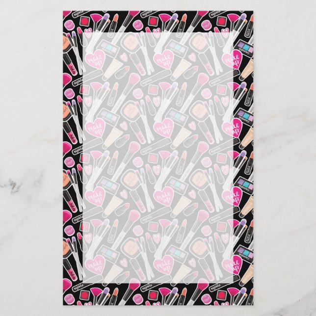 Neon Makeup-Muster Briefpapier (Vorderseite)