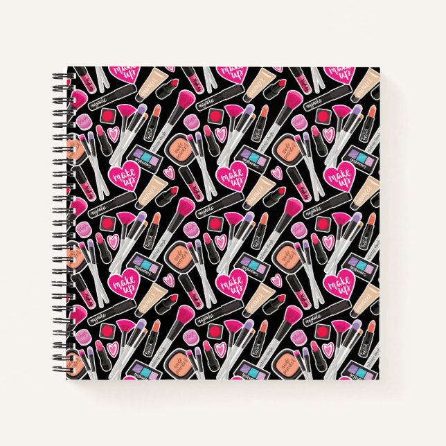 Neon Makeup Muster Notizbuch (Vorderseite)
