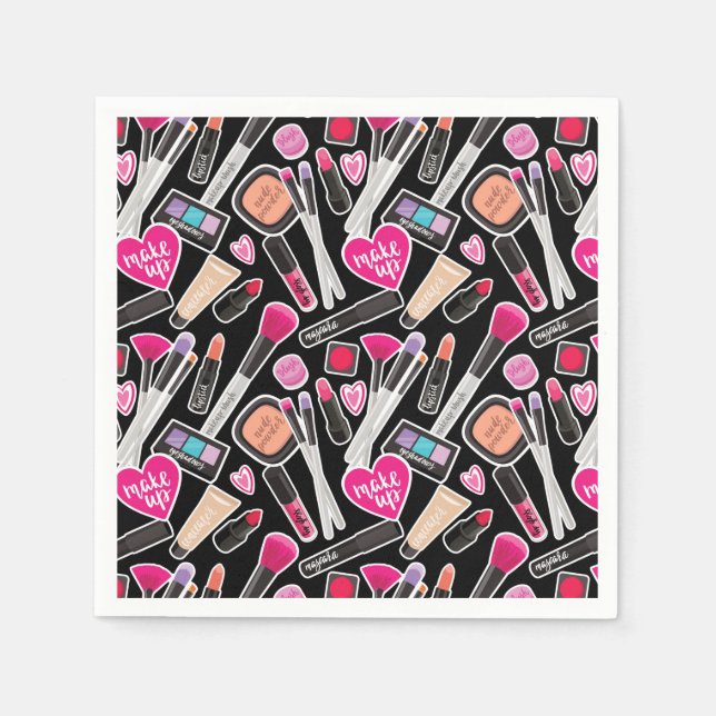 Neon Makeup Muster Serviette (Vorderseite)