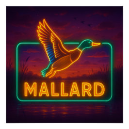 Neon Mallard Poster