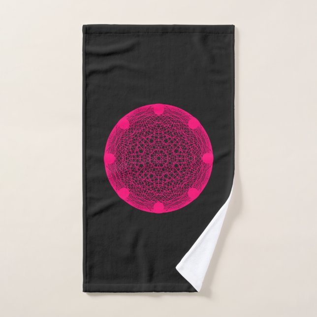 Neon Mandala Black Handtuch - individuell anpassba (Handtuch)