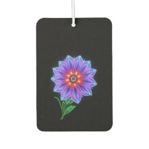 Neon-Mandala-Blume auf dunklem Hintergrund Autolufterfrischer