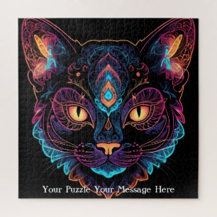 Neon Mandala Cat