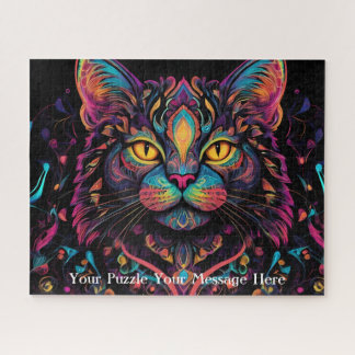 Neon Mandala Cat