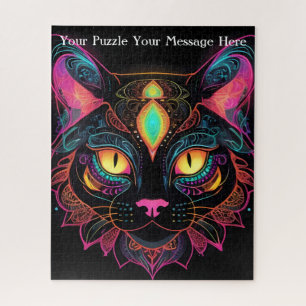 Neon Mandala Cat