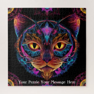 Neon Mandala Cat