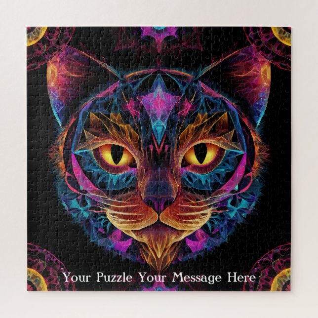 Neon Mandala Cat (Vertikal)