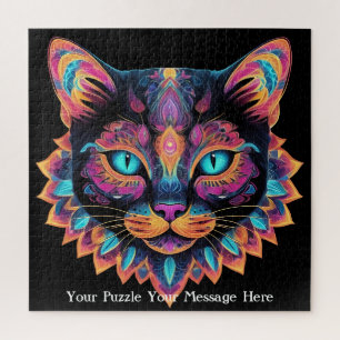 Neon Mandala Cat