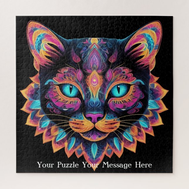 Neon Mandala Cat (Vertikal)