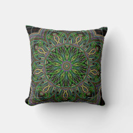 Neon Mandala Geometric Pattern Kissen