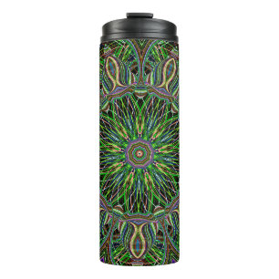 Neon-Mandala-Muster Thermosbecher