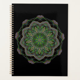 Neon Mandala Trippy Fraktal Art Rosette Muster Planer
