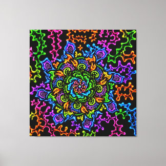 Neon Mandella Druck Leinwanddruck