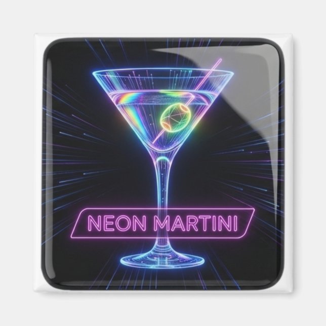 Neon Martini Glow Magnet (Vorne)
