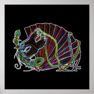 Neon-Masquera-Poster Poster