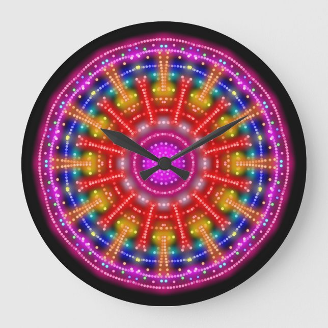 Neon Medallion Große Wanduhr (Vorderseite)