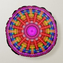 Neon Medallion Rundes Kissen