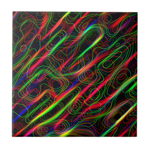 Neon-Mehrfarbige Linien Fliese