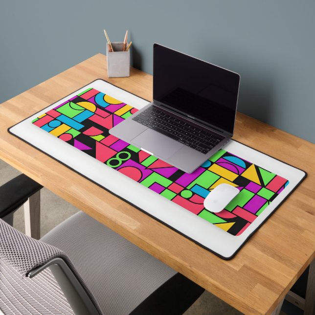 Neon Memphis Geometry Schreibtischunterlage (Büro 2)